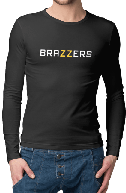 Чоловічий лонгслів з принтом "Brazzers". Brazzers, hub, porn, porn hub, pornhub, бразерс, браззерс, зсу, порно хаб, порнохаб. 2070702