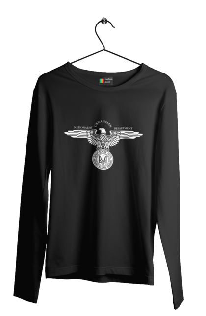 Чоловічий лонгслів з принтом "Орел і Тризуб". Герб, герб україни, орел, патріотичне, україна, українська символіка, українське. 2070702
