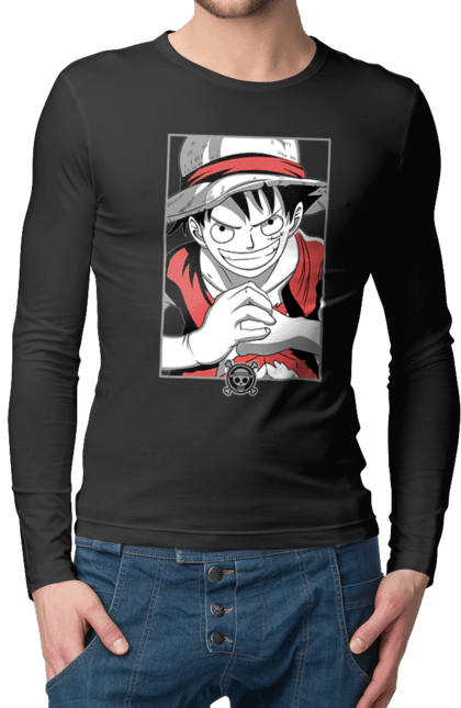 Men's longsleeve with prints One Piece Luffy. Anime, luffy, manga, monkey de luffy, one piece, pirates. 2070702