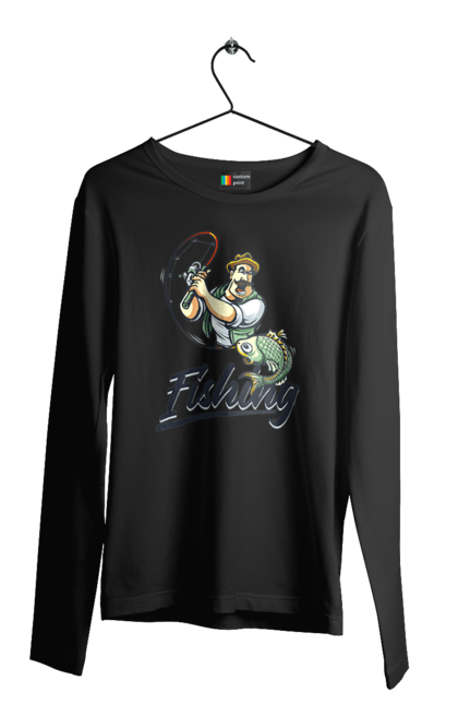 Чоловічий лонгслів з принтом "Рибалка, літо". Відпочинок, літо, рибалка. 2070702
