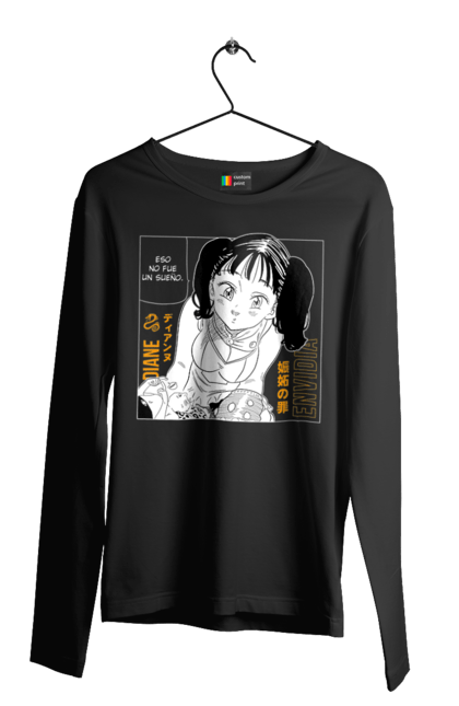 Men's longsleeve with prints Seven Deadly Sins Diane. Adventures, anime, comedy, diana, diane, fantasy, manga, seven deadly sins. 2070702