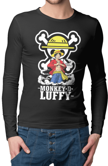 Men's longsleeve with prints One Piece Luffy. Anime, luffy, manga, monkey de luffy, one piece, pirates. 2070702