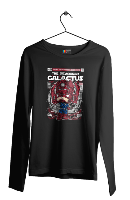 Чоловічій лонгслів з принтом "Galactus". Галактус, дивуватися, комікси, простір. Funkotee