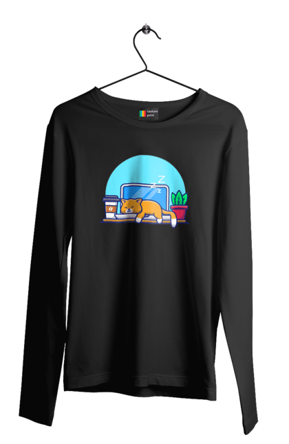 Чоловічий лонгслів з принтом "Кіт програміст". Angular, c, css, html, it, javascript, jquery, php, python, react, svelt, vue, айтишник, айті, гумор, код, кодувати, прогер, програміст, програмісти, ти ж, ти ж програміст, тиж програміст. 2070702