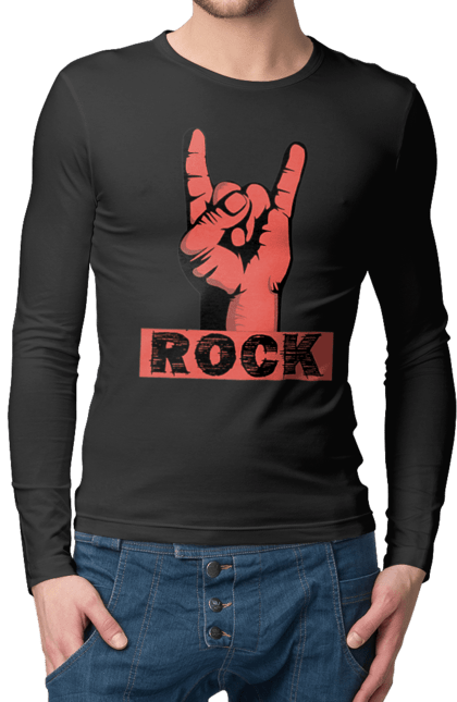 Чоловічій лонгслів з принтом "Рок". Метал, рамштайн, рок, хард рок, хеви метал. futbolka.stylus.ua