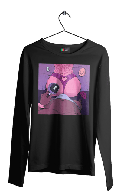 Чоловічий лонгслів з принтом "Ранкова Кава З Жопкою". Гола, жопа, кава, труси. 2070702