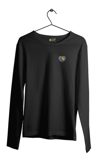 Чоловічий лонгслів з принтом "Серця незламних". Жрвто синій, незламні, серце, символіка, україна. 2070702