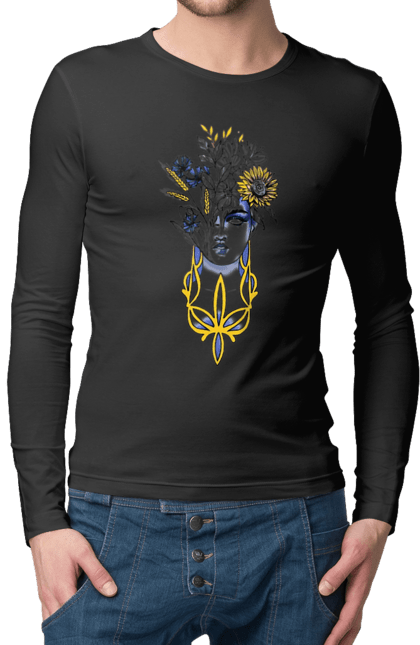Men`s longsleeve with prints Ukrainian. Sunflower, ukrainian, woman. 2070702