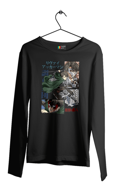 Men's longsleeve with prints Attack on Titan Levi. Ackerman, anime, attack on titan, levi, manga, shingeki no kyojin, survey corps. 2070702