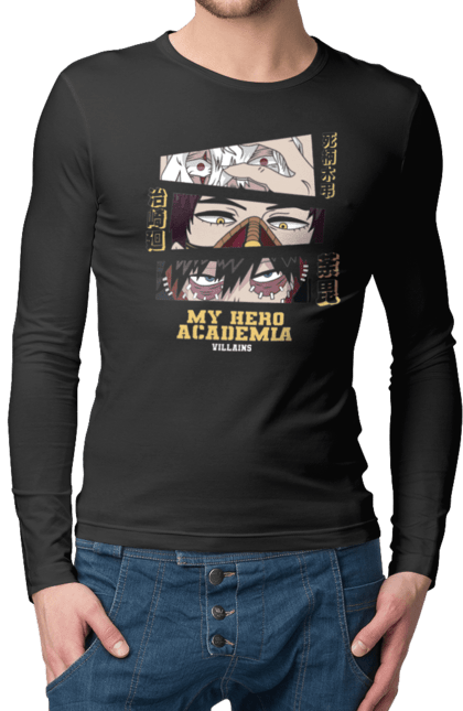 Men's longsleeve with prints My Hero Academia League of Villains. Anime, dabi, kai, league of villains, manga, my hero academia, my hero academy, tomura. 2070702