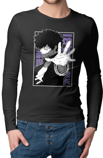 Чоловічій лонгслів з принтом "Моя академія героїв Дабі". Dabi, my hero academia, todoroki, toya todoroki, академія юей, аніме, дабі, моя академія героїв, тодорокі, тойя тодорокі. 2070702