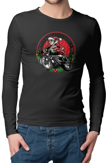 Щасливого Різдва, дід мороз на мотоциклі