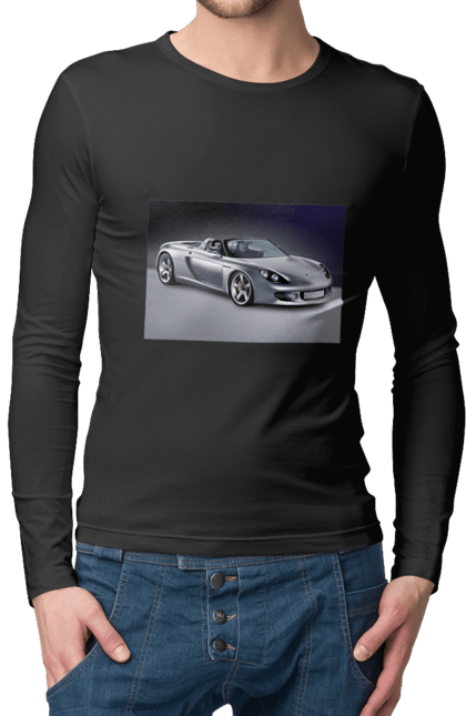 Чоловічий лонгслів з принтом "Авто.2". Авто, кольорове зображення, купе, спортивне авто, фото. 2070702