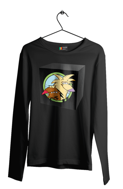 Чоловічий лонгслів з принтом "Black Box". Black box, бобер, боєприпас, коробка, повернись живим. 2070702