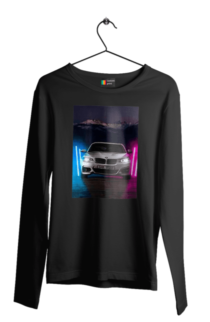 Чоловічий лонгслів з принтом "БЕХА". Беха, в машину, красота, птн пнх, фонарі. 2070702