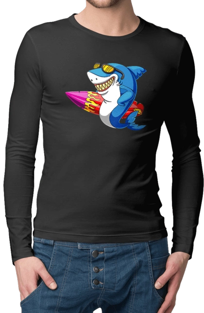 Shark With Glasses Surfing