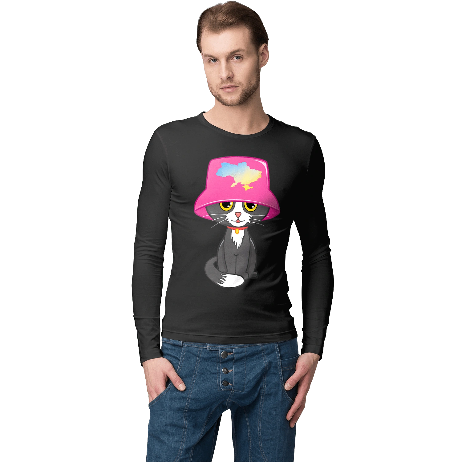 Cat with a map of Ukraine