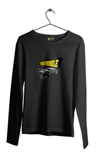 Чоловічий лонгслів з принтом "Бандеромобіль". Авто, авто бандери, автомобіль, бандеромобіль, бетмен, бетмобіль, військове авто, супер машина. 2070702