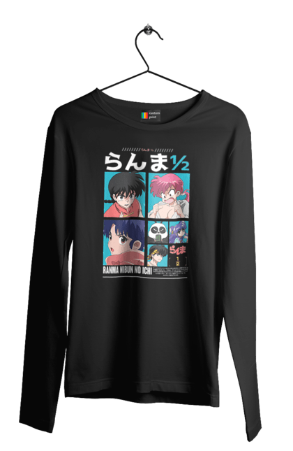 Men's longsleeve with prints Ranma 1/2. Action movie, anime, comedy, manga, mystic, ranma, romance, shampoo. 2070702