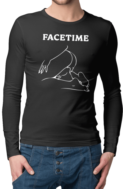 Чоловічий лонгслів з принтом "Фейстайм". Вульгарна, гумор, прикольна, смішна, фейстайм. 2070702