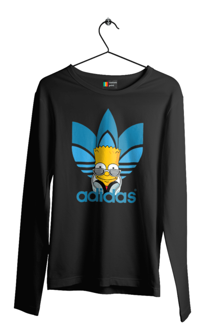 Чоловічій лонгслів з принтом "Adidas Барт". Adidas, bart, адідас, барт, мультфільм, серіал, сімпсон. 2070702