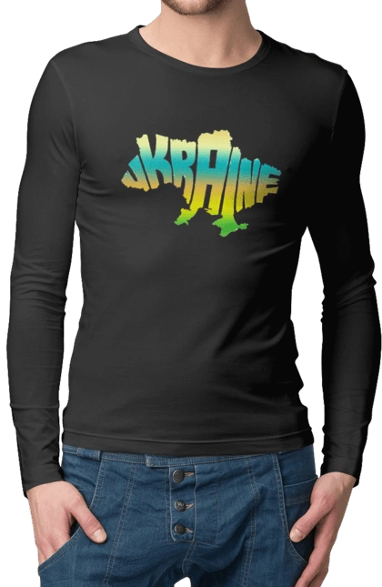 Ukraine silhouette colored