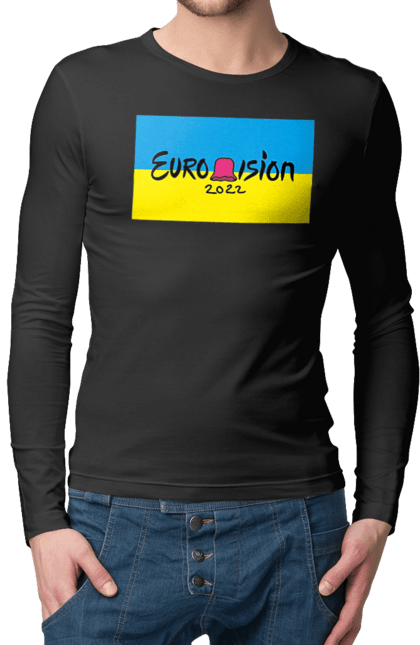 Чоловічий лонгслів з принтом "Євробачення за KALUSH Orchestra". Kalush orchestra, stefania, азов, врятувати азовсталь, врятувати захисників азовсталі, євробачення, звільнити, маріуполь, наші захисники, перемога, свобода. 2070702