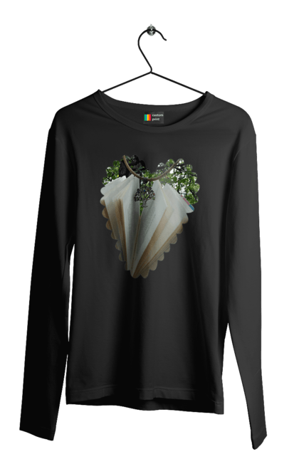 Чоловічий лонгслів з принтом "Книжкова валентинка". Дерево, книги, книжки, любов, прикраса, природа, серце, форма серця, читання. 2070702