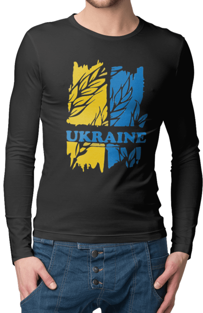 Men`s longsleeve with prints Ukraine ears of wheat. Ears of wheat, symbol of ukraine, ukraine, ukrainian symbols. 2070702