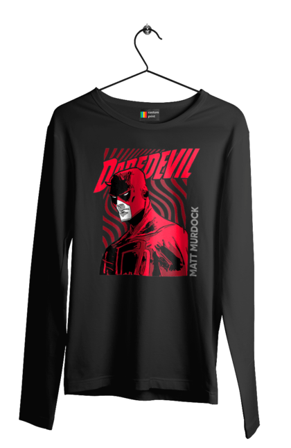 Men's longsleeve with prints Daredevil. Daredevil, lawyer, marvel, matt murdock, superhero, television series, tv series. 2070702