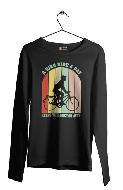 Men`s longsleeve with prints Bike ride. Bike, bike ride, bike ride, burn, healthy lifestyle. 2070702