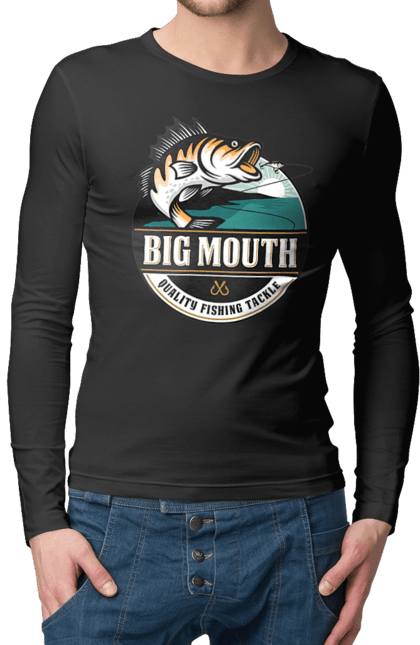 Чоловічий лонгслів з принтом "Рибалка". Вилика рибалка, рибалка, хоббі. 2070702