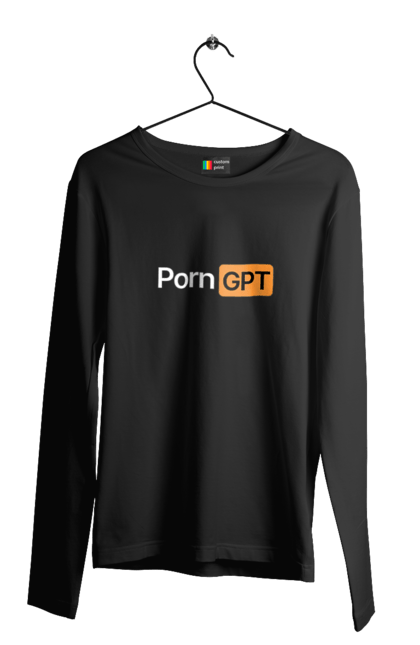 Чоловічій лонгслів з принтом "Chat GPT porn мем". Chat, data, gpt, porn, programming, айті, айтішнік, дата, інтилект, штучний. futbolka.stylus.ua