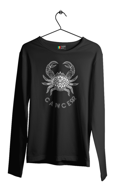 Men`s longsleeve with prints Zodiac Cancer. Cancer, constellation, horoscope, sign, zodiac, zodiac sign. 2070702