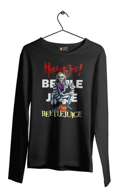 Чоловічій лонгслів з принтом "Бітлджюс". Beetlejuice, ghost, tim burton, warner bros, бітлджюс, жах, комедія, привид, тім бертон, фільм. 2070702