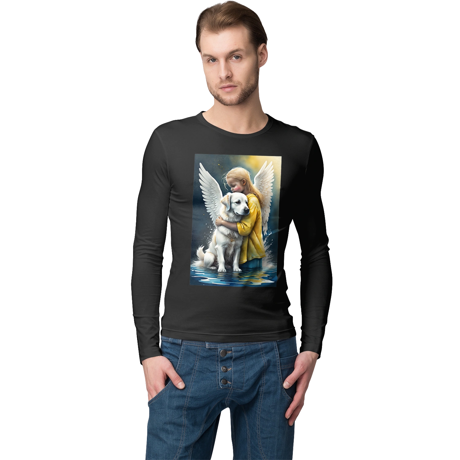 Girl and dog angel [memorial to dead animals]