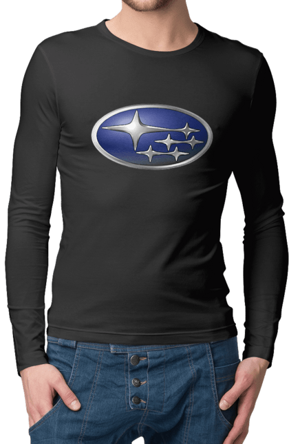 Чоловічий лонгслів з принтом "Subaru". Авто, логотип, субару. 2070702