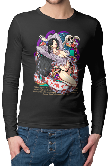 Men's longsleeve with prints One Piece Boa Hancock. Anime, boa hancock, manga, one piece, pirate empress, straw hat pirates. 2070702