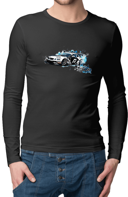 Мужской лонгслив с принтом Need for speed. Heat, need, need for speed, nfs, speed, unbound, нид, нфс, спид, фор. 2070702