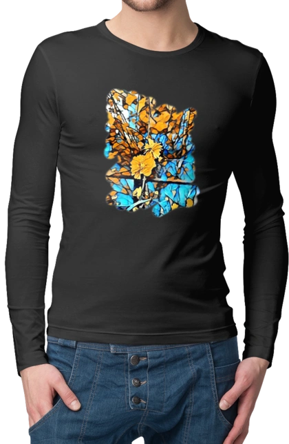 Yellow flowers on a blue background