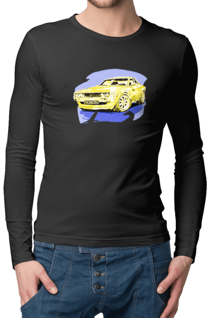 Чоловічий лонгслів з принтом "Український спорткар". Додж челенджер, машина, машини арт, потужність, спортивне авто, спорткар, українське авто, швидкість. 2070702