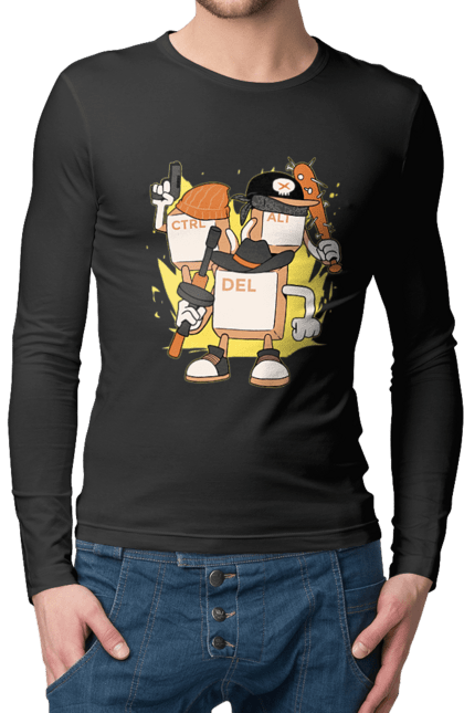 Чоловічий лонгслів з принтом "Ctrl alt del Програмерський екшен". 404, andoid, aws, backend, c++, cloud, css, data, dev, devops, frontend, geek, git, github, go, golang, google, hacker, html, ios, java, javascript, jquery, js, linux, nodejs, php, python, react, science, script, web, геймер, гік, дата, клавіши, код, компьютер, лінукс, мова, облако, пайтон, пингфин, программист, програмування, талисман, хакер. 2070702