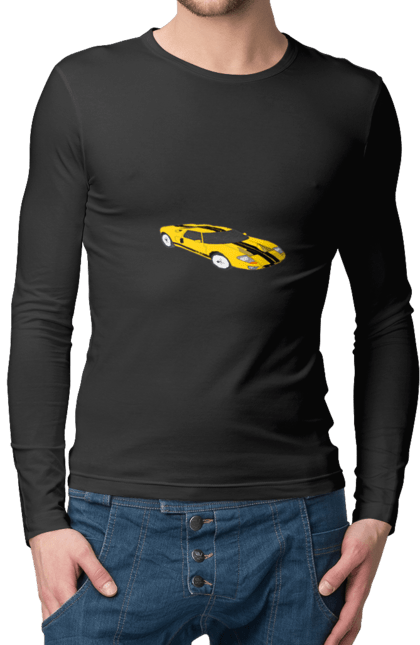 Чоловічий лонгслів з принтом "Авто". Авто, гонки, дом, скорость, спорткар. 2070702