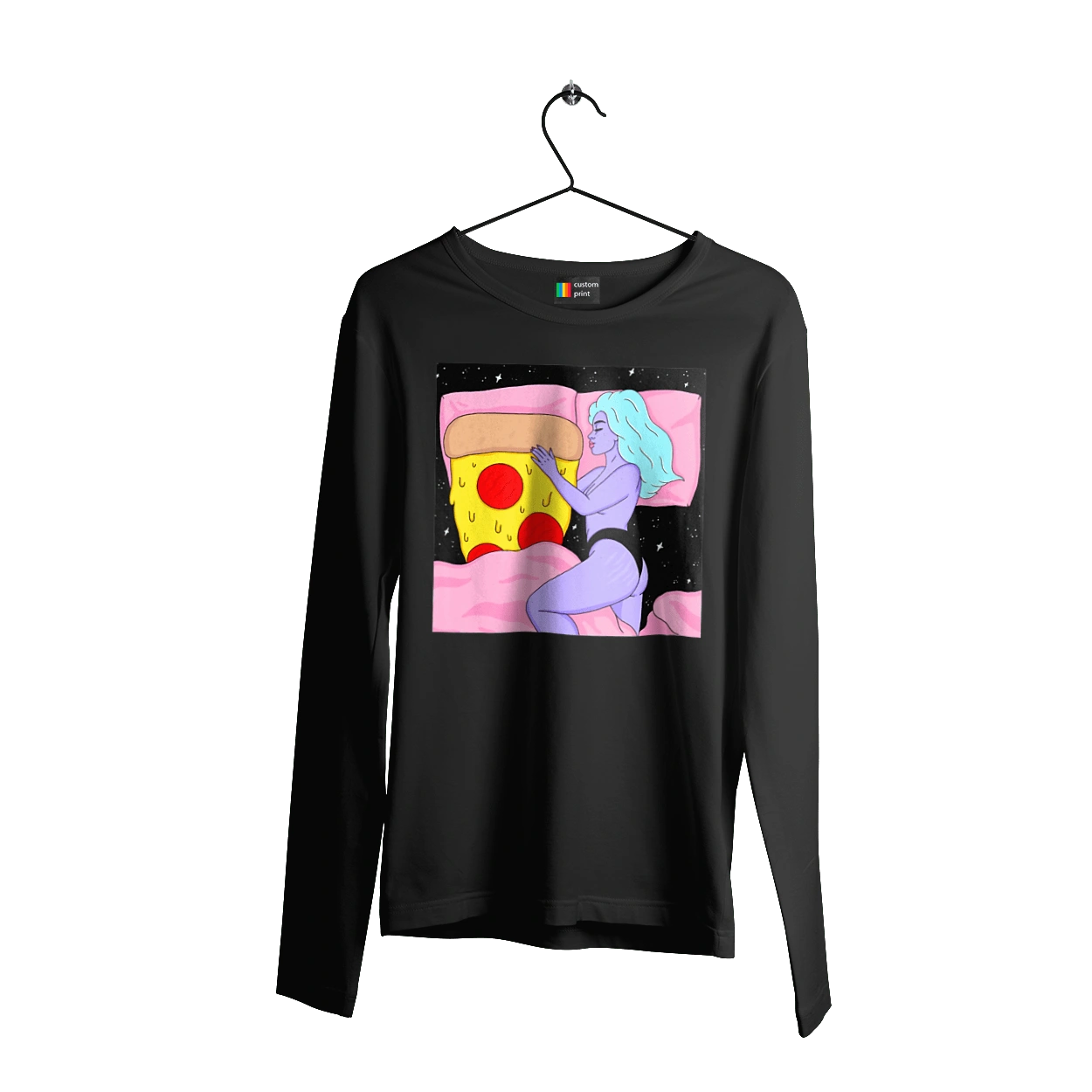 Фиолетовая Девушка И Пицца