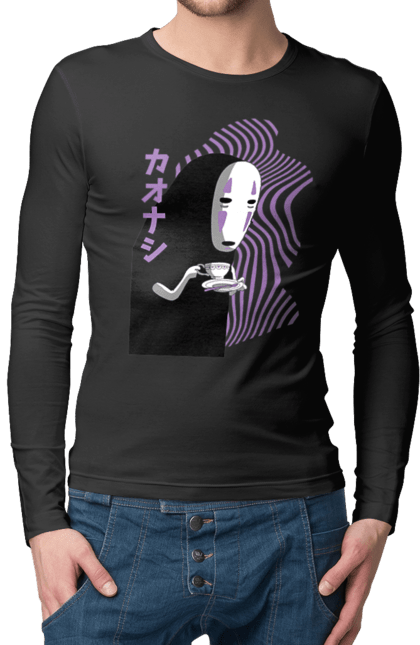 Men's longsleeve with prints Spirited Away Kaonashi. Faceless, kaonashi, spirited away. 2070702