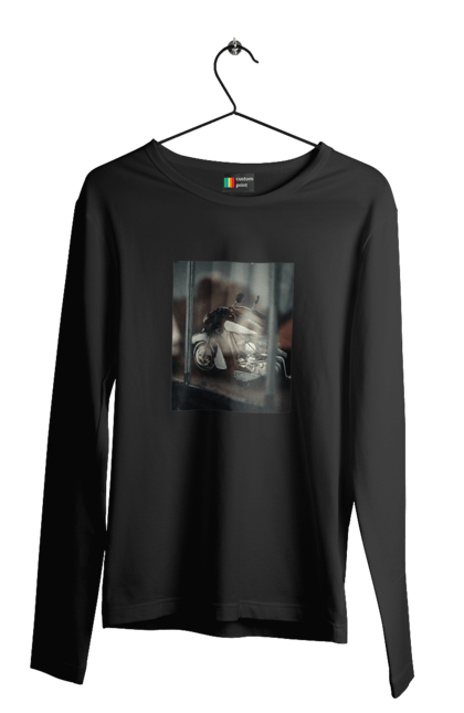 Чоловічий лонгслів з принтом "Мото". Байк, дорога, мото, сила, швидкість. 2070702