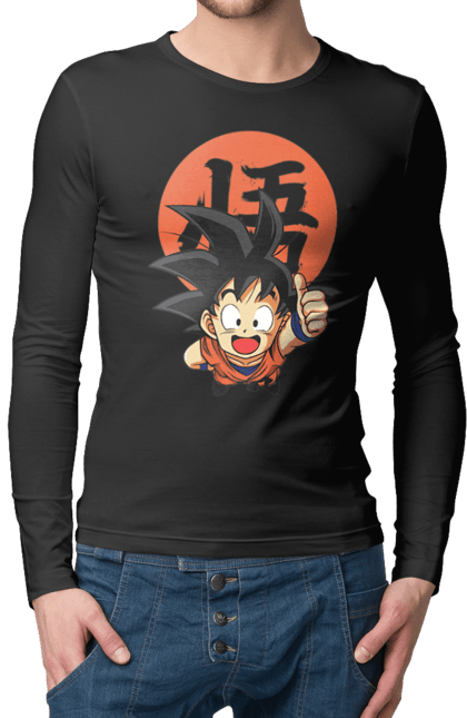 Men's longsleeve with prints Dragon Ball Son Goku. Anime, dragon ball, goku, manga, son goku, tv series. 2070702