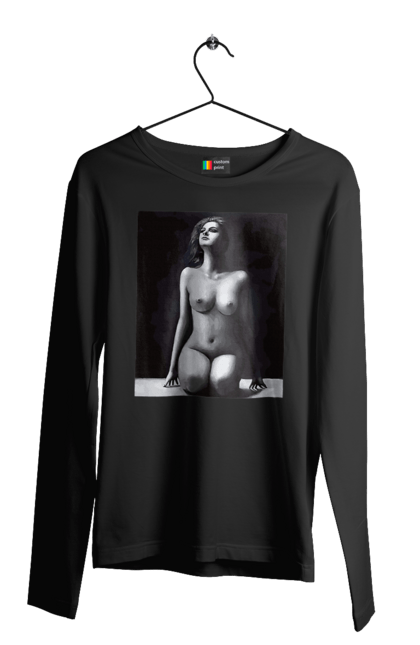 Чоловічий лонгслів з принтом "Краса тіла". Вигини жіночого тіла, грація тіла, груди, жіноче тіло, жіночі груди, краса тіла. 2070702