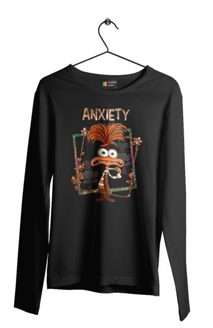 Men's longsleeve with prints Inside Out Anxiety. Anxiety, cartoon, emotions, inside out, pixar. 2070702