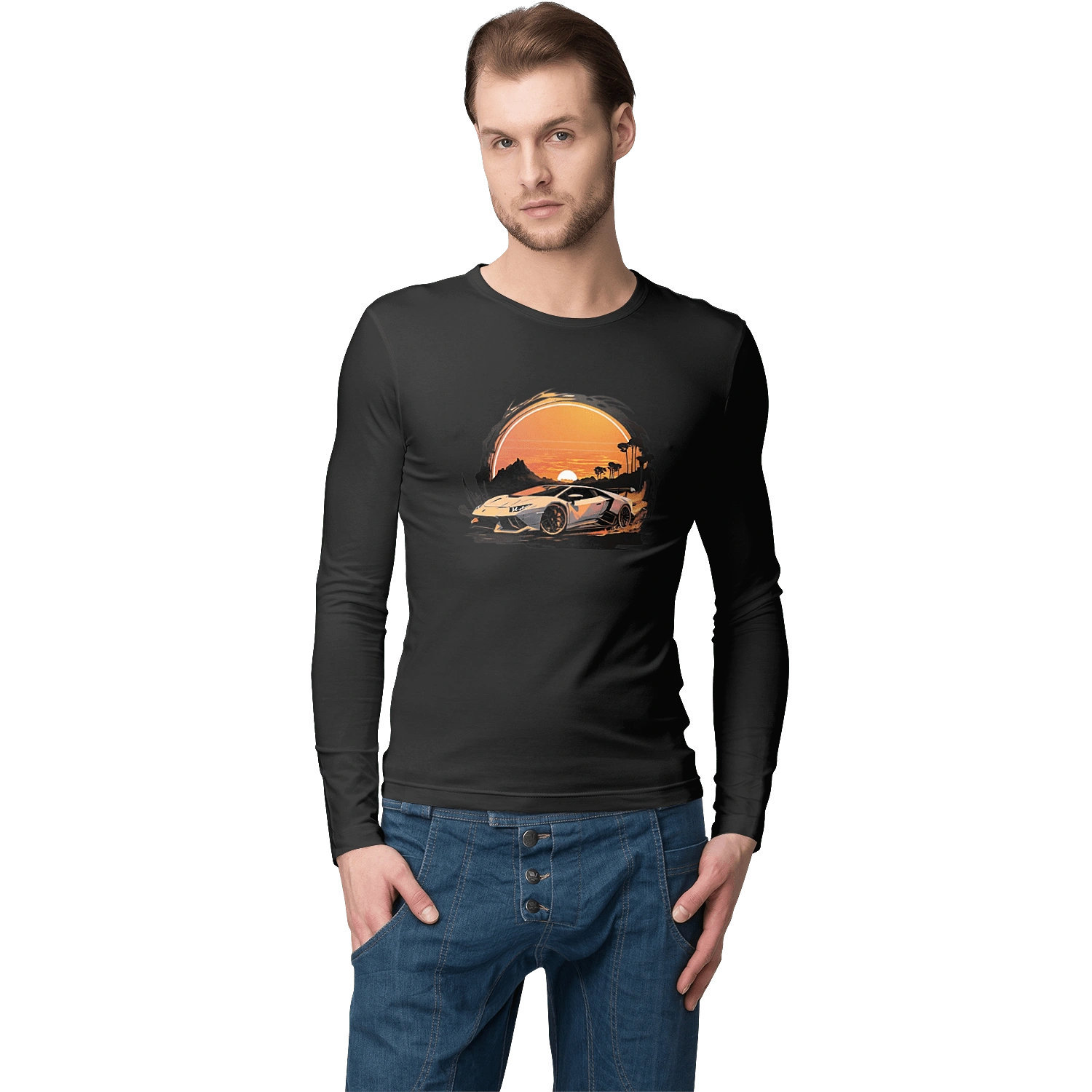 Lamborghini at sunset